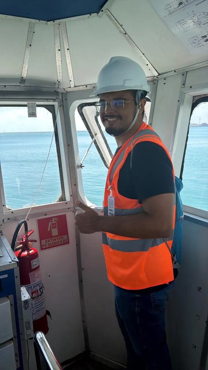 Rose Wind team member aboard a vessel during a delivery operation